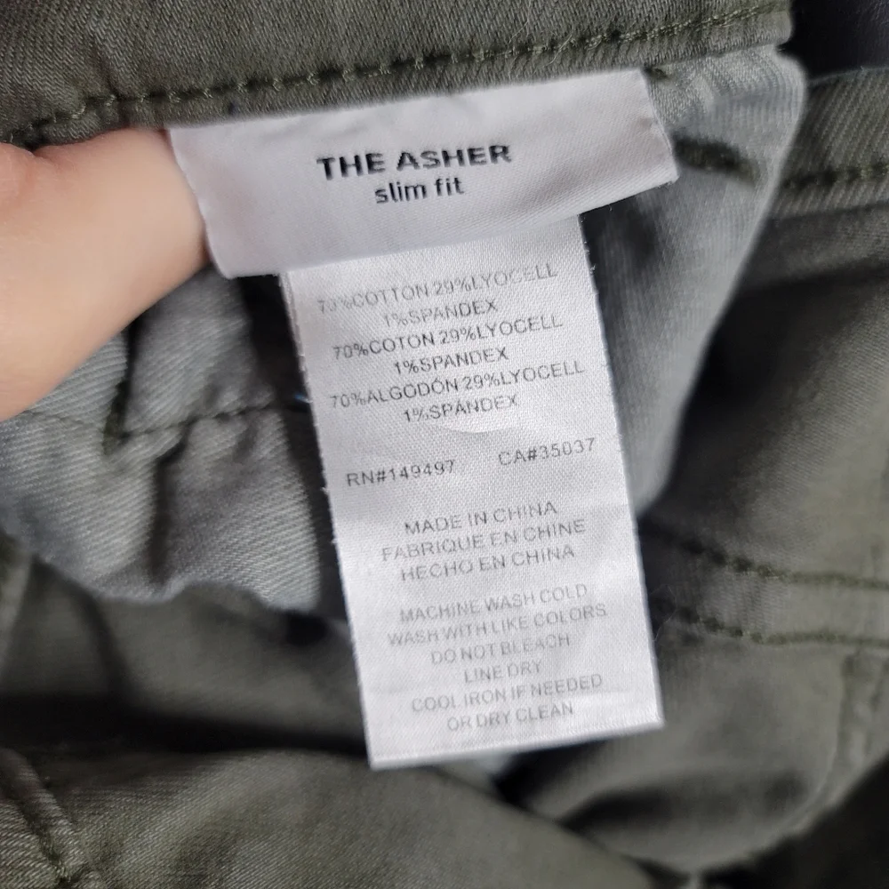 Men's The Asher Slim Fit Joe's Jeans in muted olive color, size 36 - Picture 7 of 10